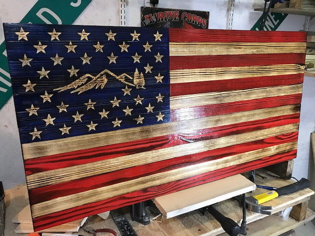 Custom Wood American Flag